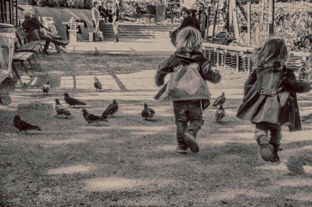 children, movement, park